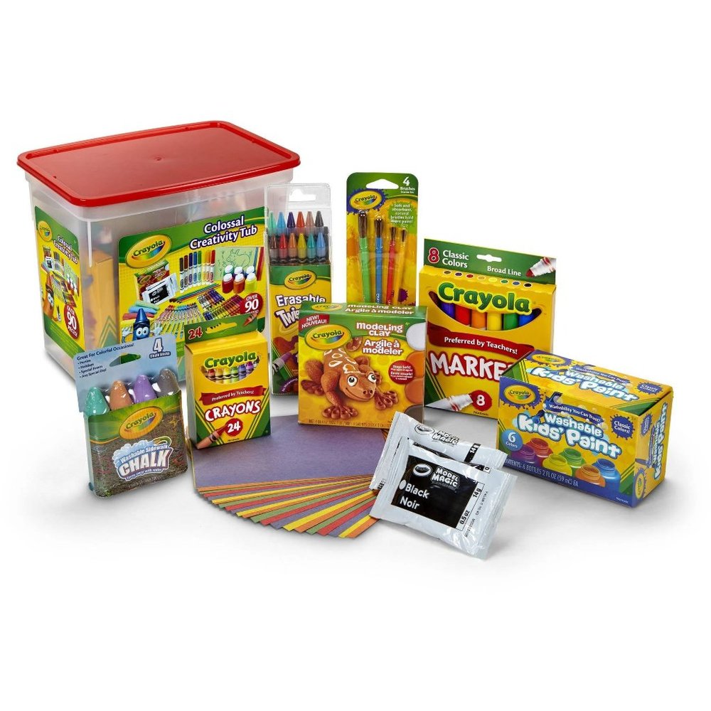 Crayola Colossal Creativity Tub, Art Set, 90 Pieces, Holiday Toys for Kids, 5+